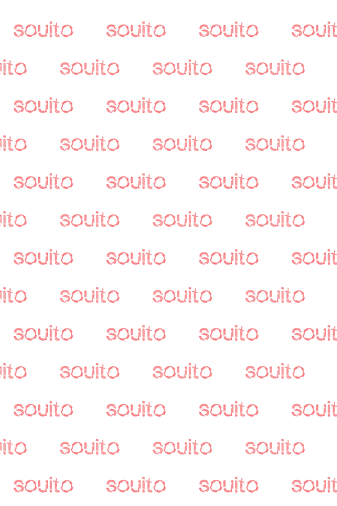 Souito wordmark pattern, red