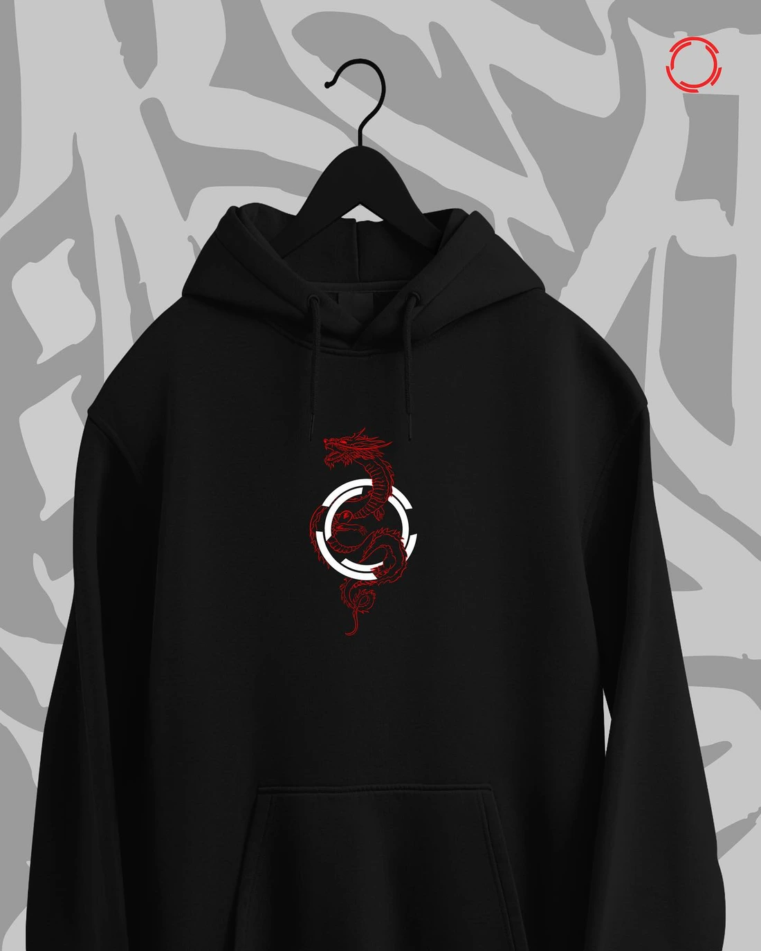 Souito hoodie, dragon print, front